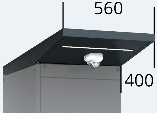 Deckel, Antenne mit einem Überstand für die Packstationen 560 für Außenbereich