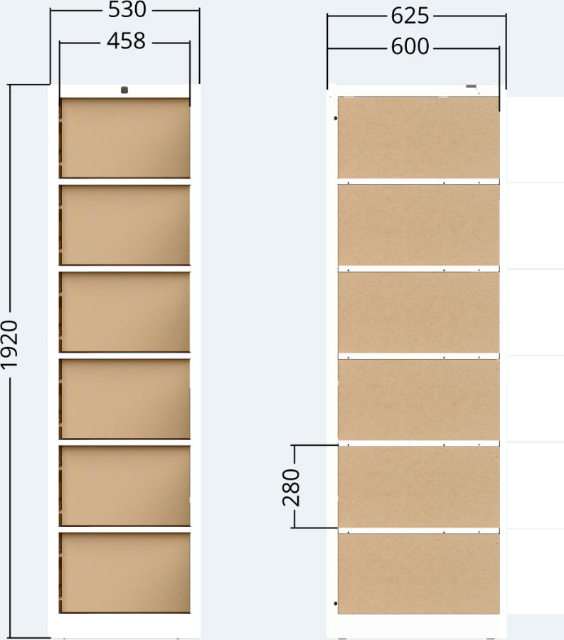 Boxeinheit für Packstation für Außenbereich, 6x Türen