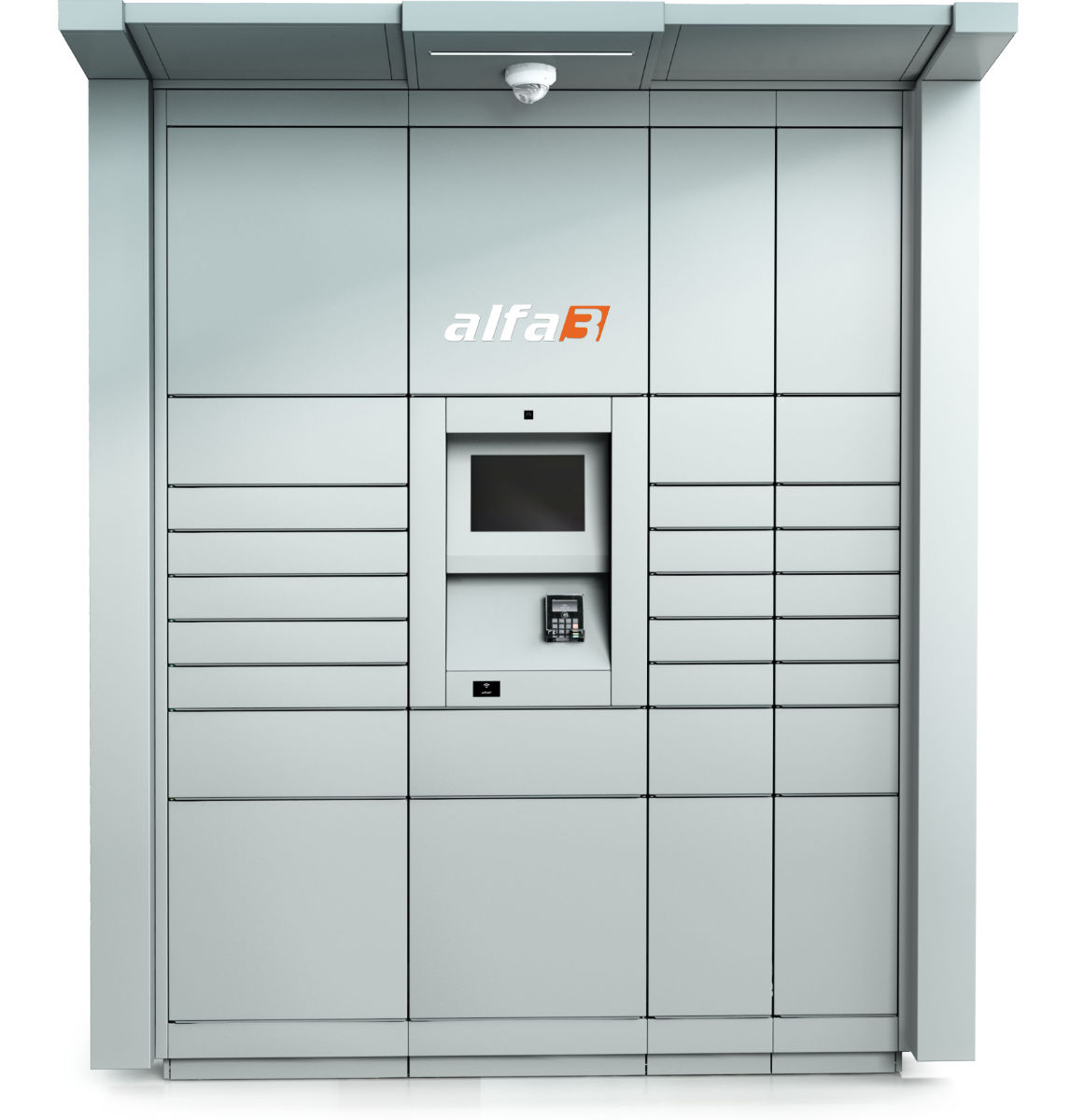 Terminalversion des ALFA3-Paketfachs mit Zahlungsterminal
