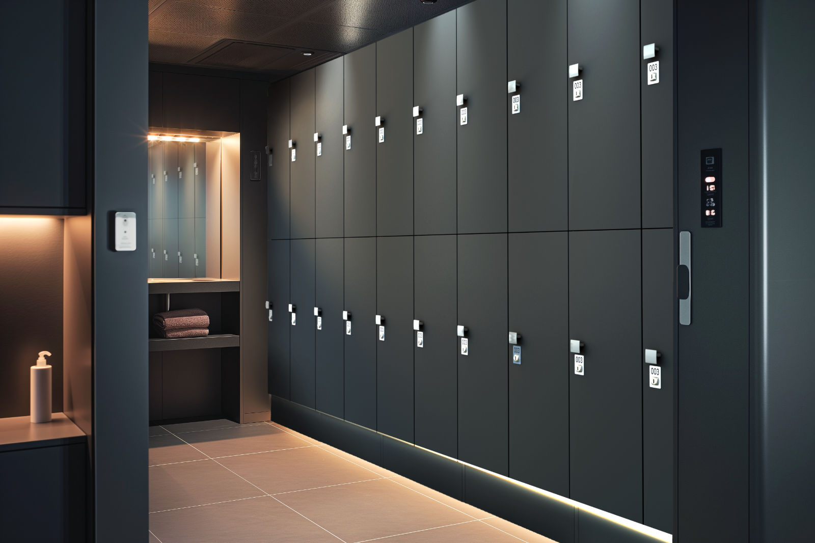 Produktvisualisierung von Spinden, erstellt in CAD und 3D-Rendering