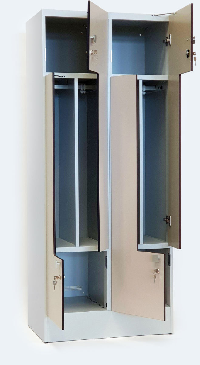 Design-Metallspind mit Türen aus kompakten Platten 