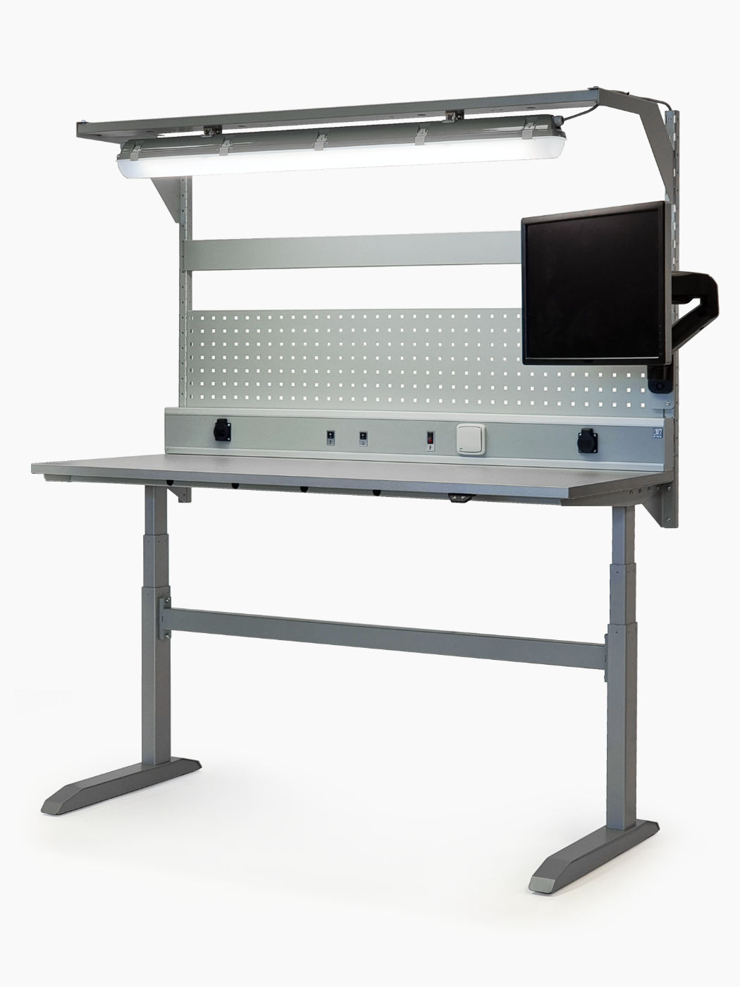 Elektrisch höhenverstellbarer Tisch für Montagearbeiten der Serie ALNAK