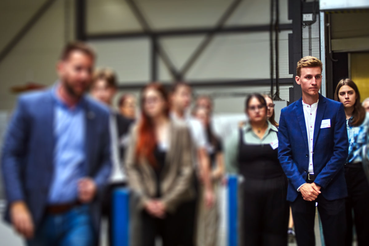 Die Studierenden hatten die Möglichkeit, sich mit der Produktion vertraut zu machen