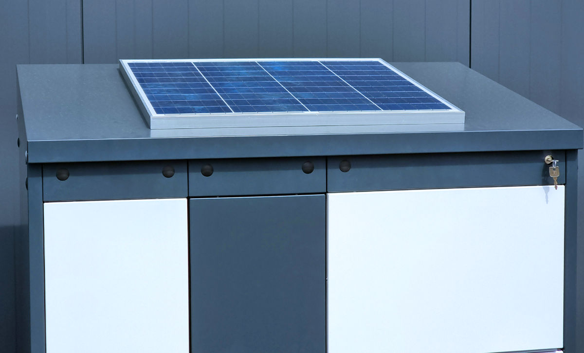 Solarmodul für die Stromversorgung von Paketzustellstationen Pickup Box