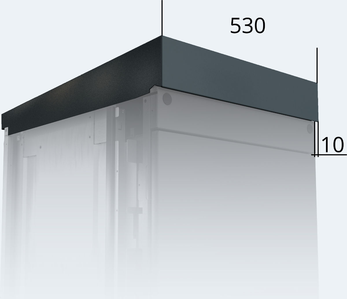Deckel mit reduziertem Überstand, 10 für Packstationen 530 für den Außenbereich
