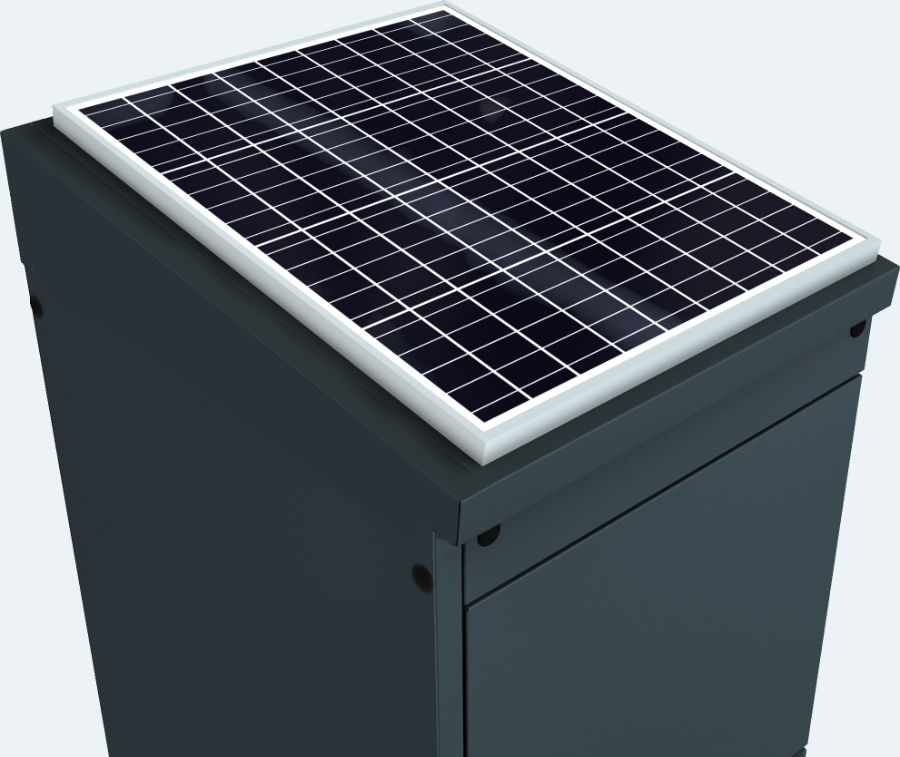 Abgeschrägter Deckel mit einem Solarmodul für Packstationen 560 für Außenbereich