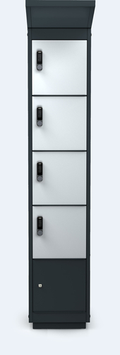 E-Bike Ladestation – 4 Fächer - Komplette ALFA 3 Ladestation für E-Bikes – sichere Aufbewahrung und Stromversorgung