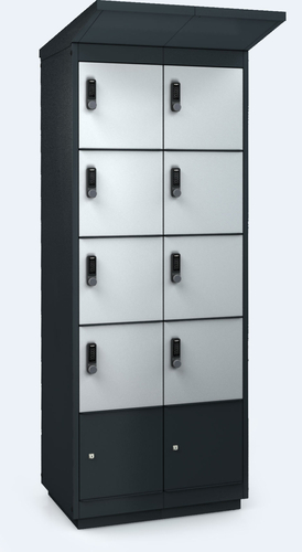 Ladestation für E-Bikes – 8 Fächer - Komplette ALFA 3 Ladestation für E-Bikes – sichere Aufbewahrung und Stromversorgung