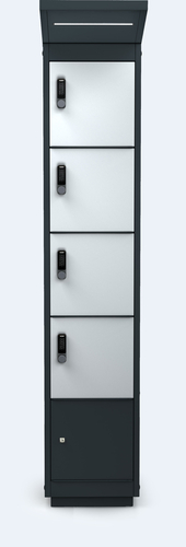 Ladestation für E-Bikes – 4 Nutzerfächer – LED