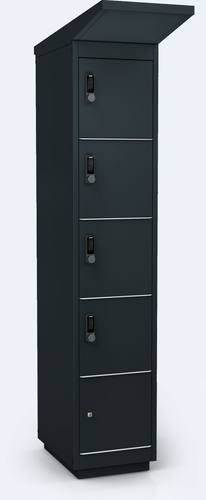 E-Bike Ladestation – 4 Fächer - Stahlschrank zum Laden von E-Bike-Akkus – Modell mit 4 Türen