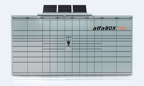 alfaBOX Flex – Solar-Paketstation der neuen Generation - Der AlfaBOX Flex findet vor allem dort Anwendung, wo kein Zugang zum Stromnetz besteht