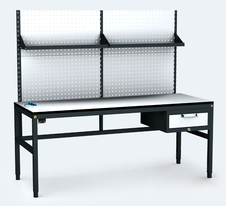 ESD - ALGERS Workbench - 1665 - 1905 x 1600 x 700 mm -container - perfo - fach