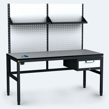 ESD - ALGERS Workbench - 1665 - 1905 x 1600 x 700 mm -container - perfo - fach