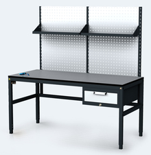 ESD - ALGERS Workbench - 1665 - 1905 x 1600 x 700 mm -container - perfo - fach