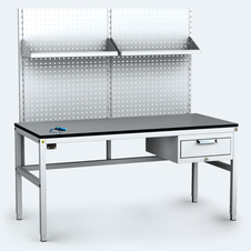 ESD - ALGERS Workbench - 1665 - 1905 x 1600 x 700 mm -container - perfo - fach