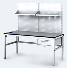 ESD - ALGERS Workbench - 1665 - 1905 x 1600 x 700 mm -container - perfo - fach