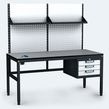 ESD - ALGERS Workbench - 1665 - 1905 x 1600 x 700 mm -container - perfo - fach