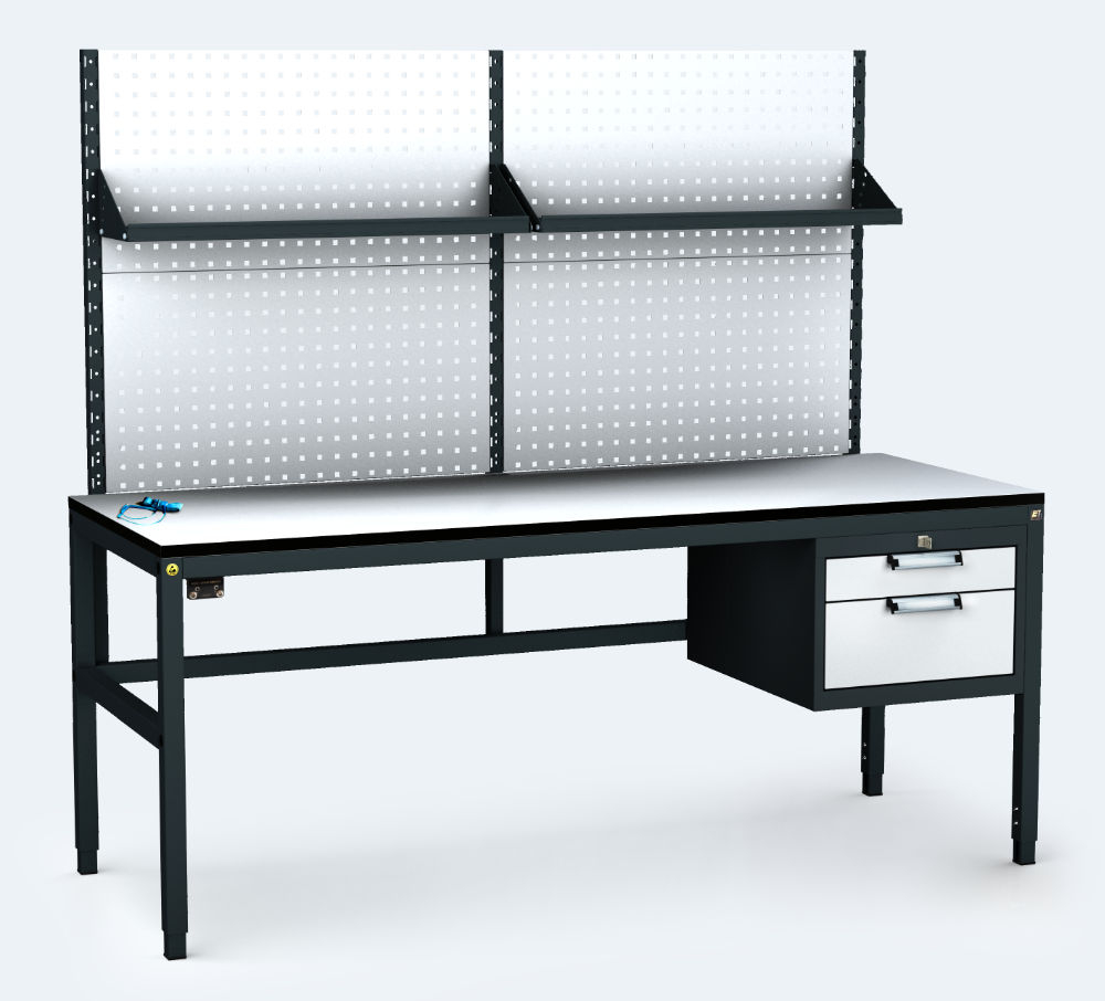 ALGERS Workbench - 1665 - 1905 x 1600 x 700 mm -container - perfo - fach
