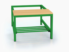 Vorbänk mit Buchenlatten - mit kippbarem Rost 375 x 700 x 800