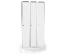 Kleiderschrank ALDOP 1800 x 900 x 500 - Dreitüriger Metallkleiderspind, grau-grau, doppelwandige Tür