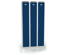 Kleiderschrank ALDOP 1800 x 900 x 500 - Dreitüriger Metallkleiderspind, grau-dunkelblau, doppelwandige Tür