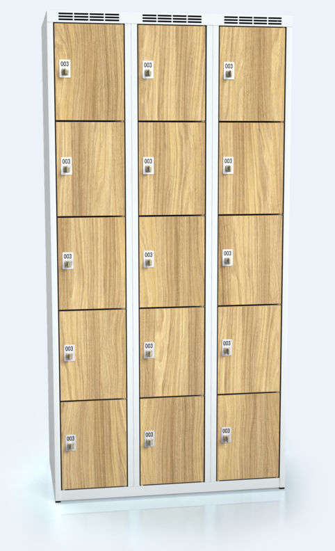 Kleiderschränke mit fünfzehn abschließbaren Fächern ALDERA 1800 x 900 x 500